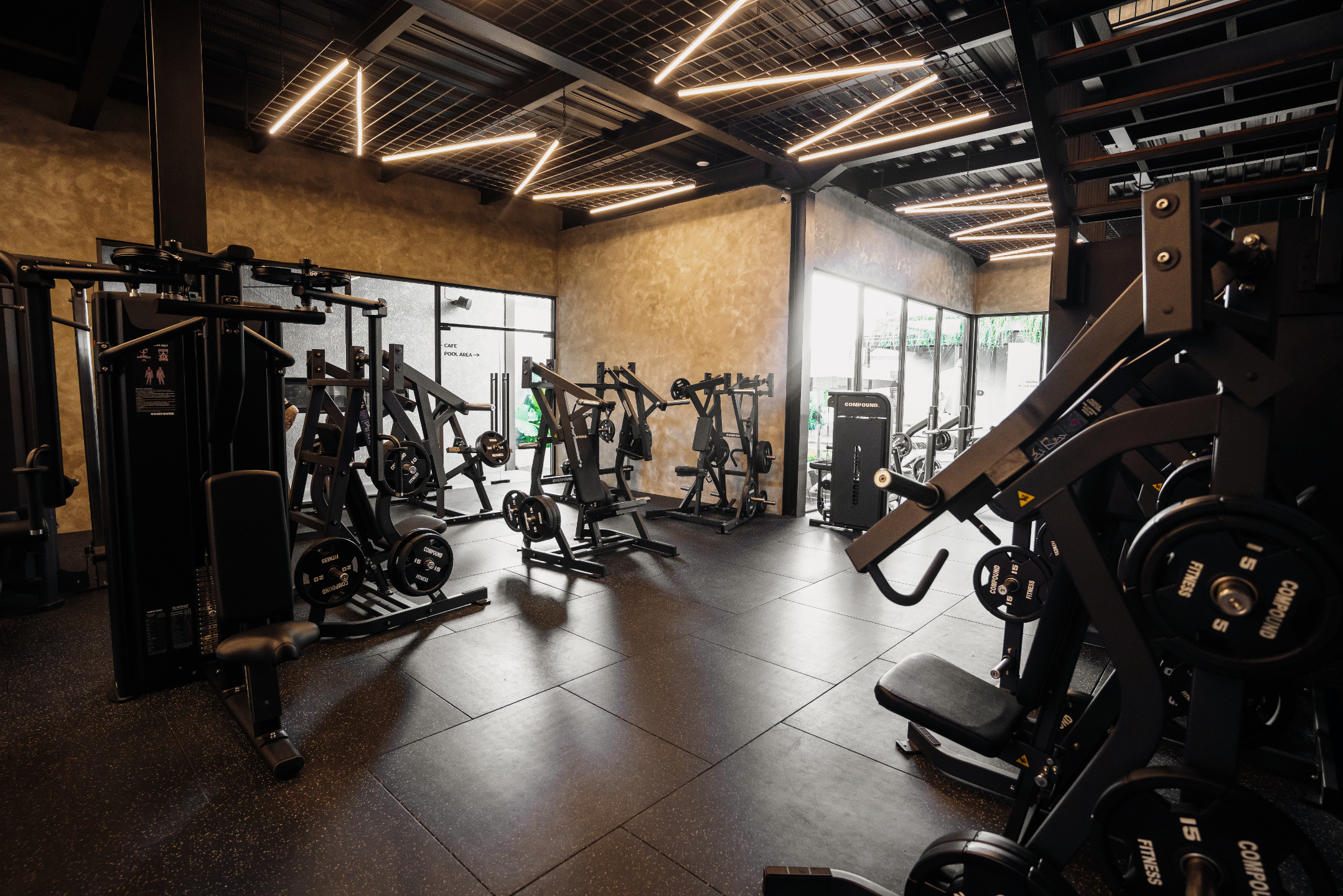 Strength training floor at The Compound gym
